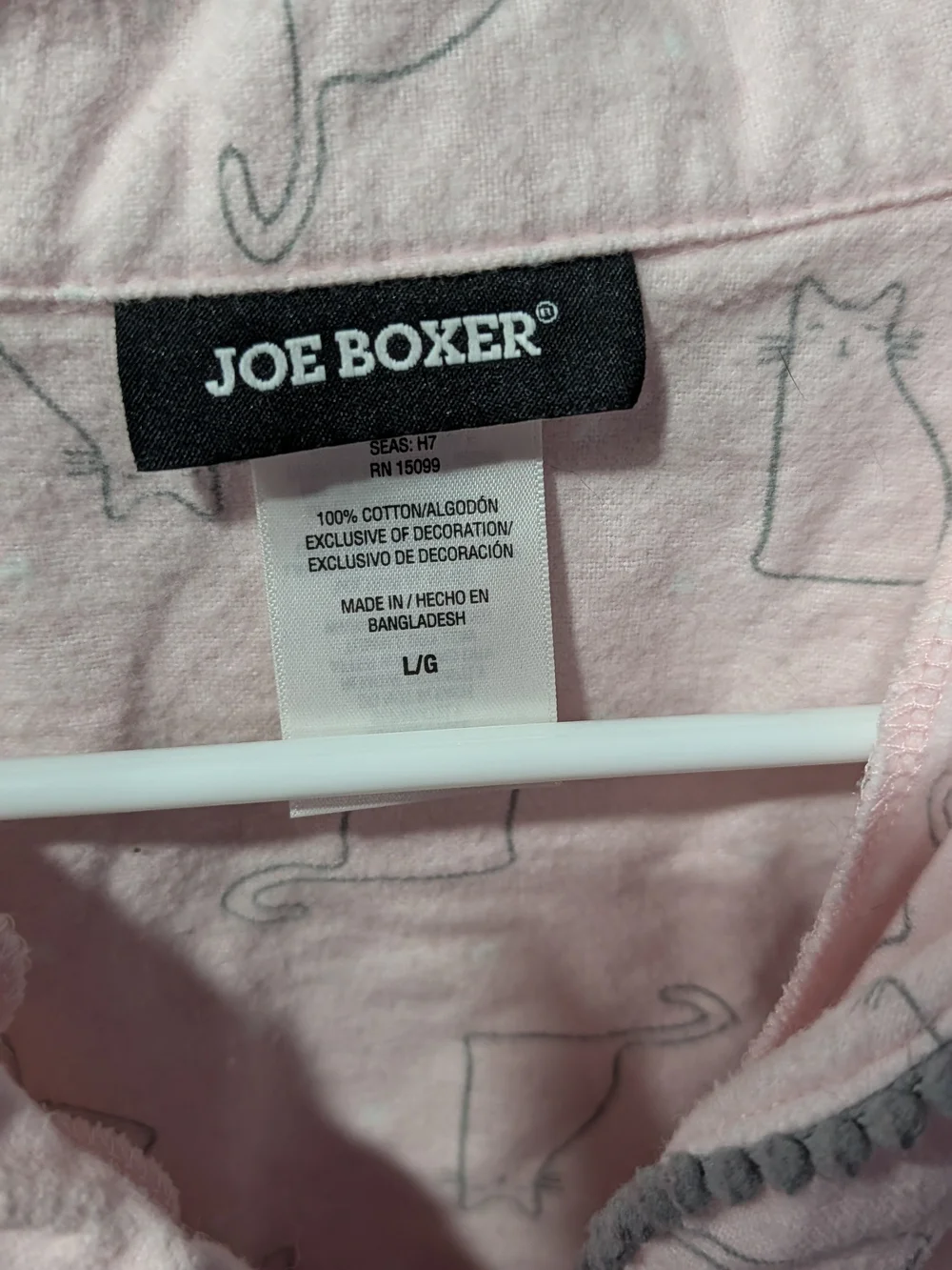 Joe Boxer Pale Pink Two-Piece Cat Print Pajama Set
